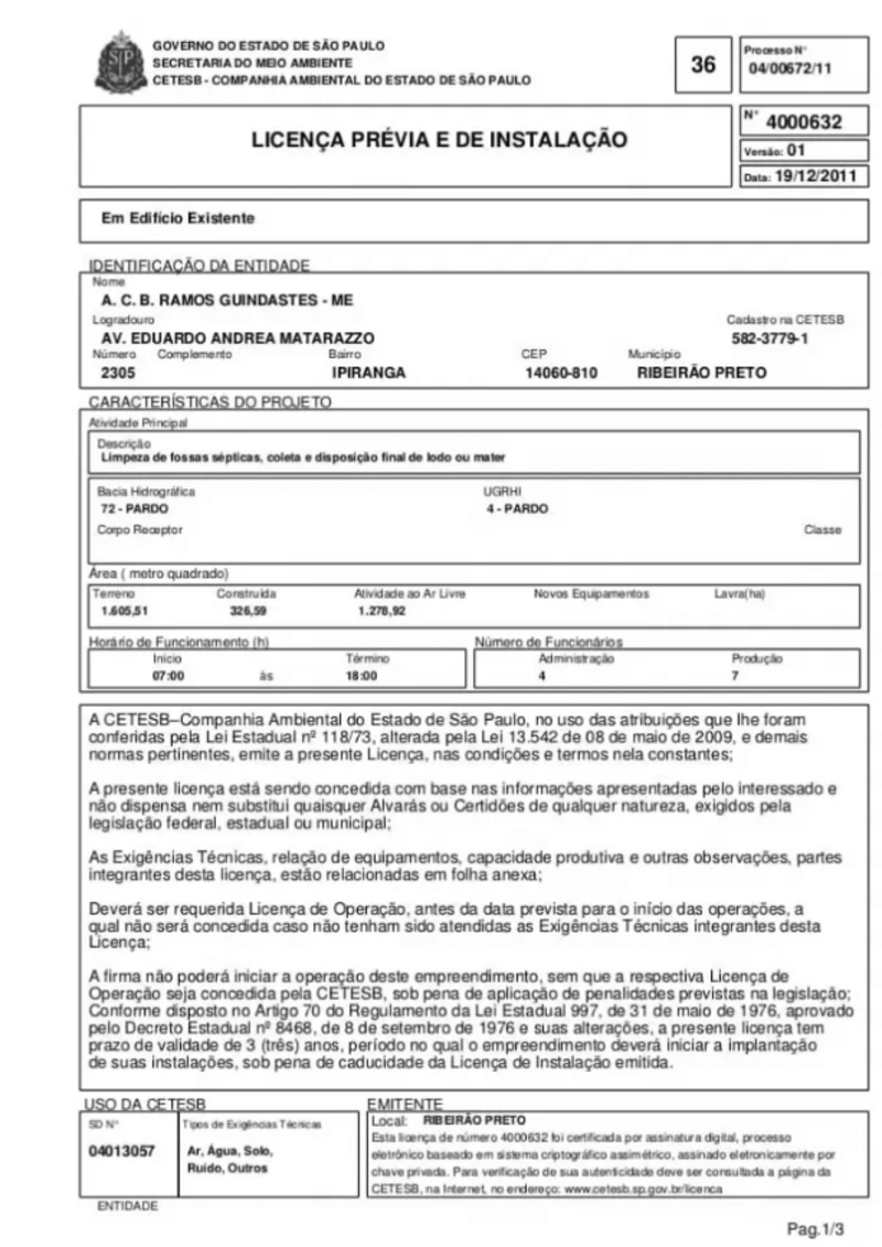 licenciamento ambiental documento